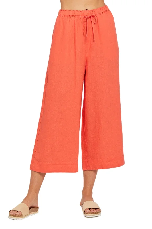 BY RIDLEY Womens Louisa Linen Pant - Coral