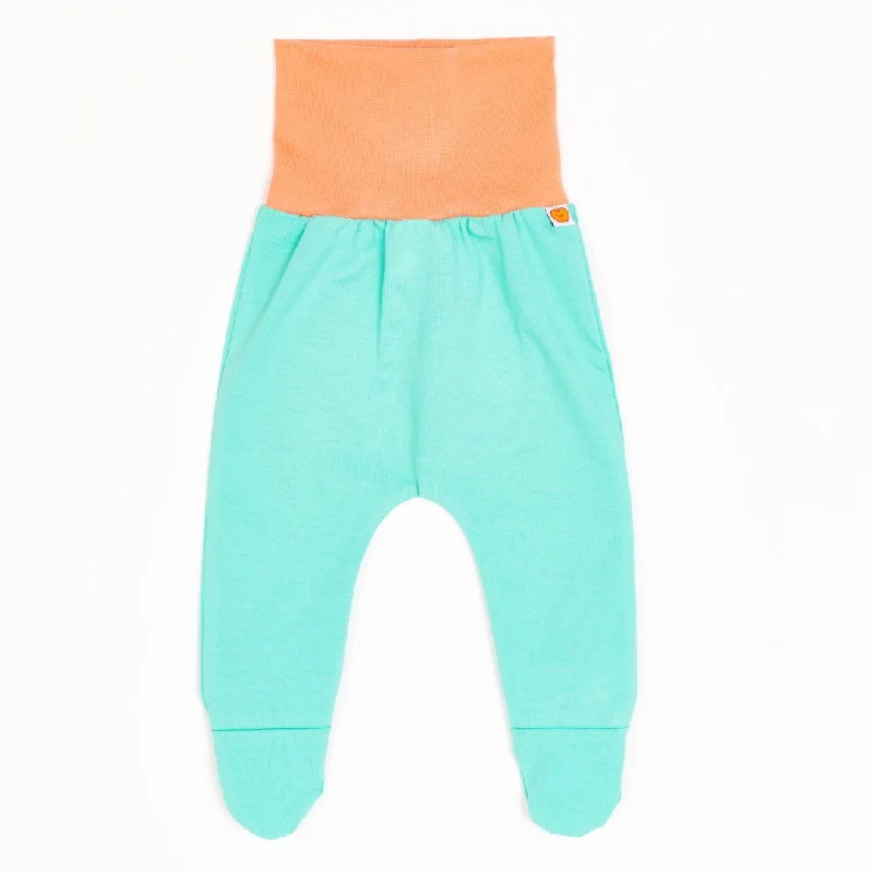 Footed sweat pants "Sweat Mint/Apricot"