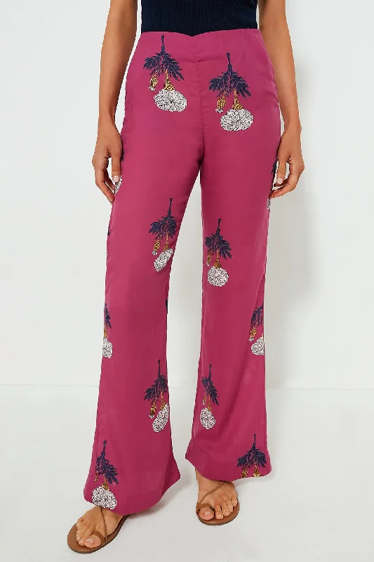 Orange Hibiscus Rose Charlie Pants