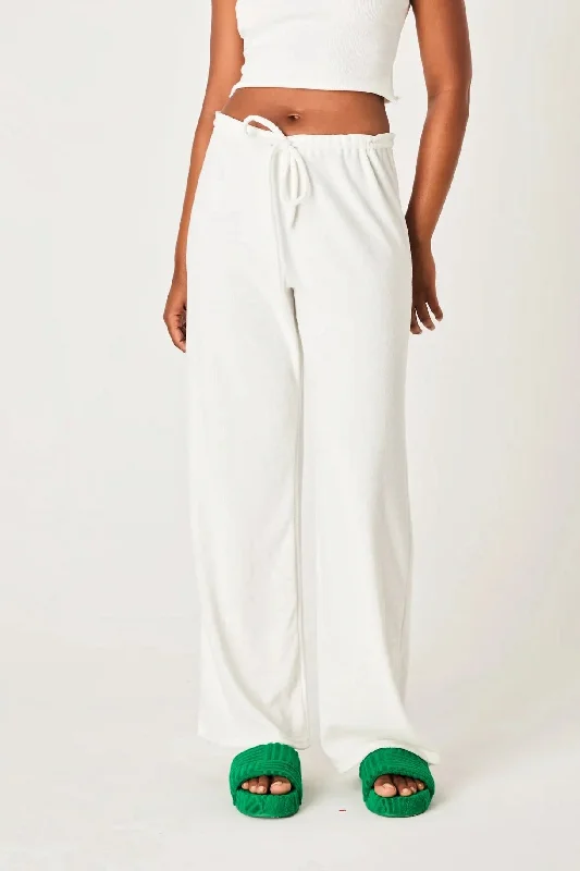 SUMMI SUMMI Womens Terry Relaxed Pant White