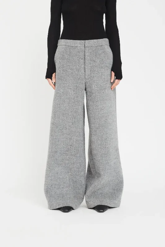 WOOL WIDE LEG PANTS