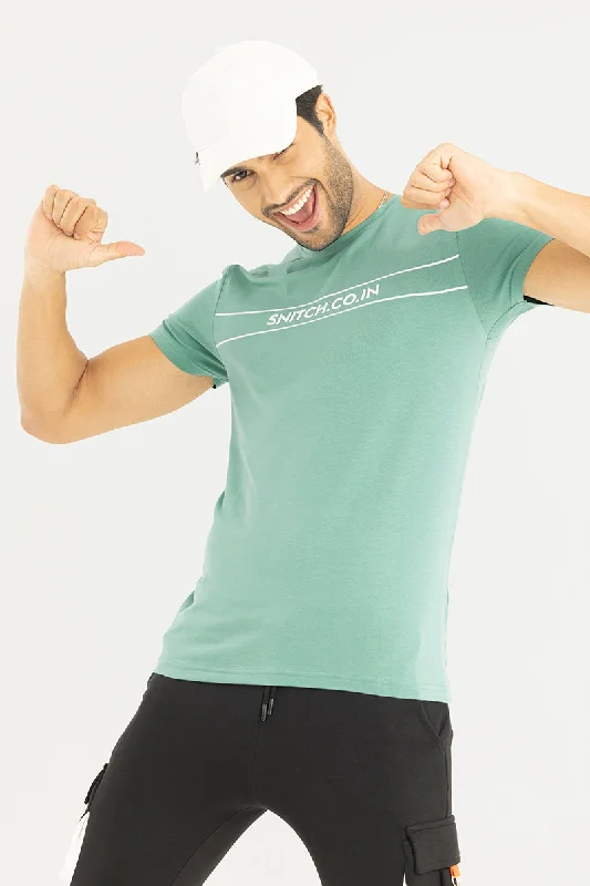 Embossed Logo Green T-Shirt