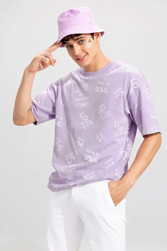 Love Purple Oversized T-Shirt