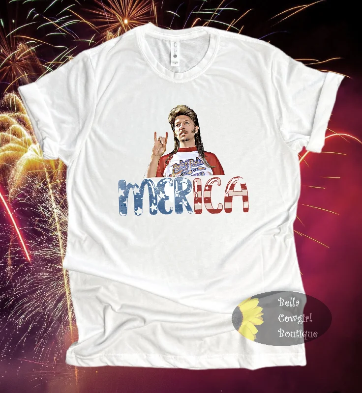 Merica July 4th Mullet Patriotic T-Shirt