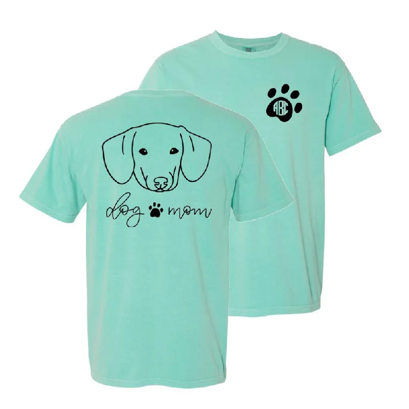 Monogrammed 'Dog Mom' Front & Back Comfort Colors T-Shirt