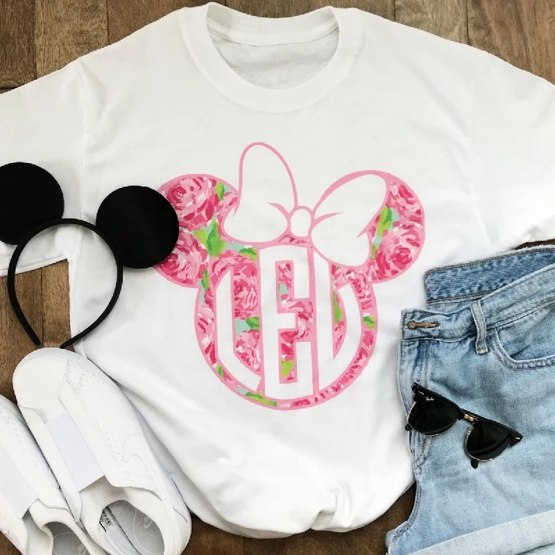 Monogrammed 'Lilly Minnie Mouse' Basic T-Shirt