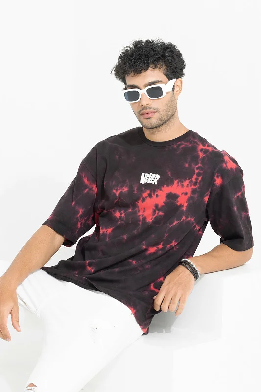 Never Black Tie Dye Oversized T-Shirt