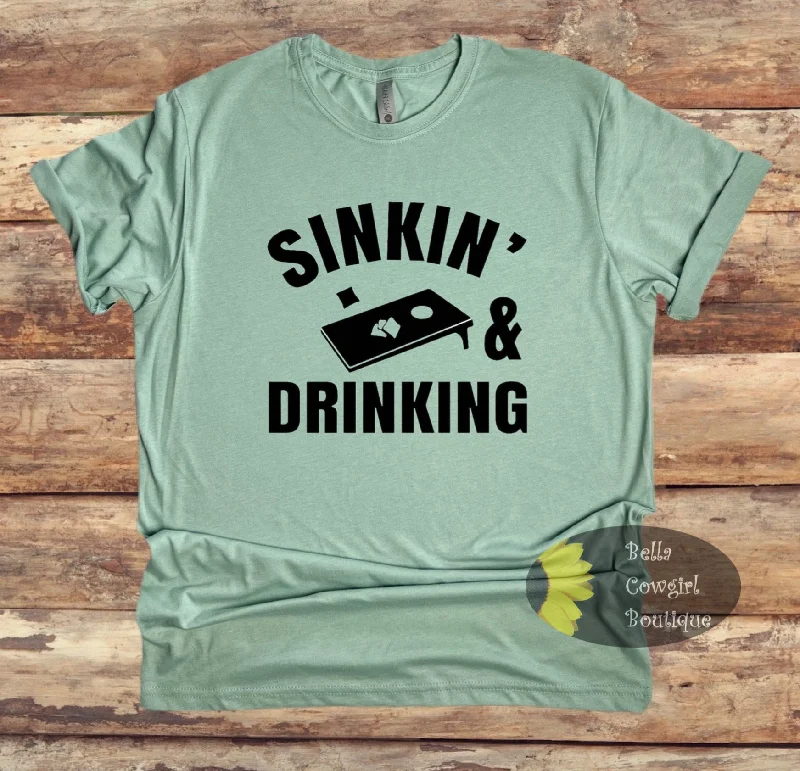 Sinkin' And Drinking Cornhole T-Shirt