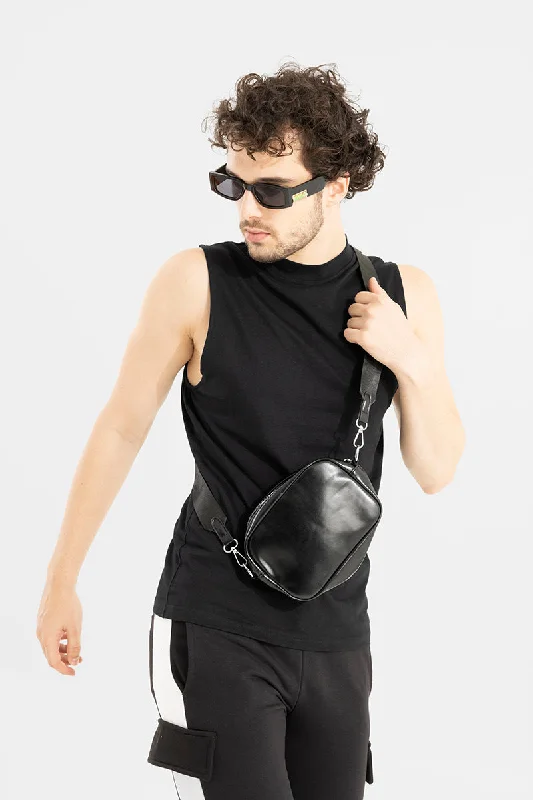 Solidie Black Sleeveless T-Shirt