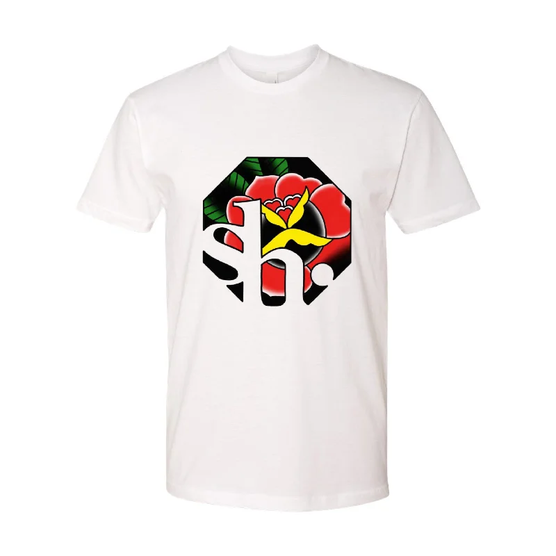 Stophouse Tattooed Rose Logo White T-Shirt