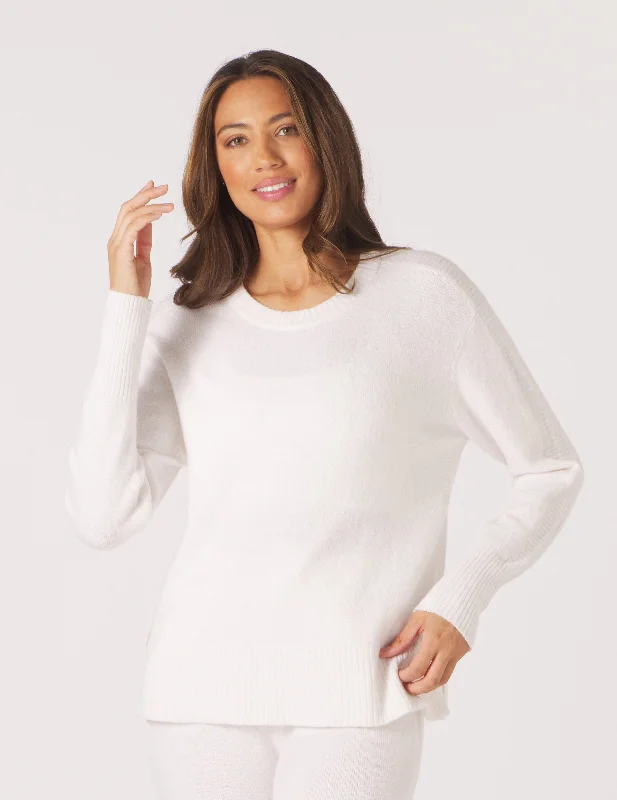 Elevated Knit Crew: White