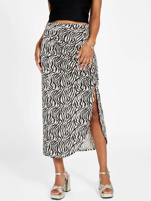 Micol Printed Midi Skirt