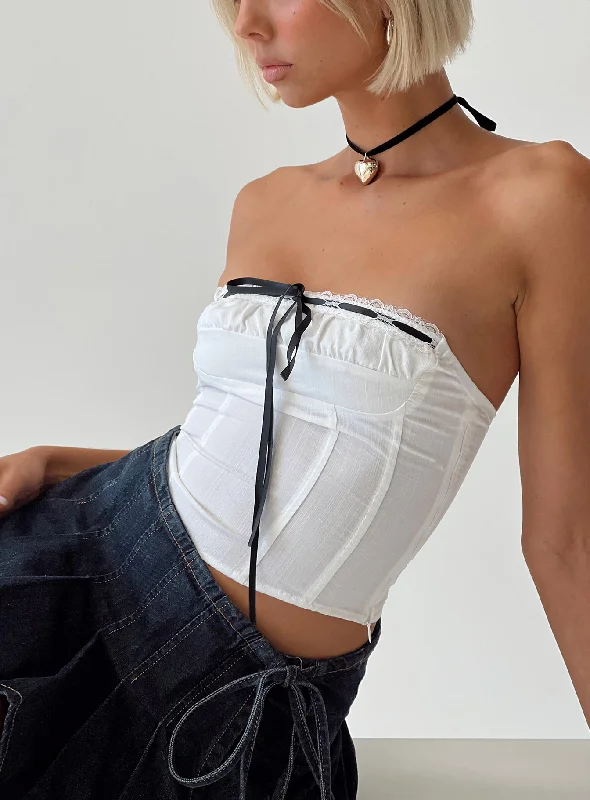 Elkin Strapless Top White