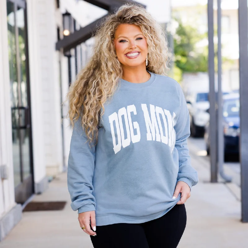 Dog Mom Pullover, Denim