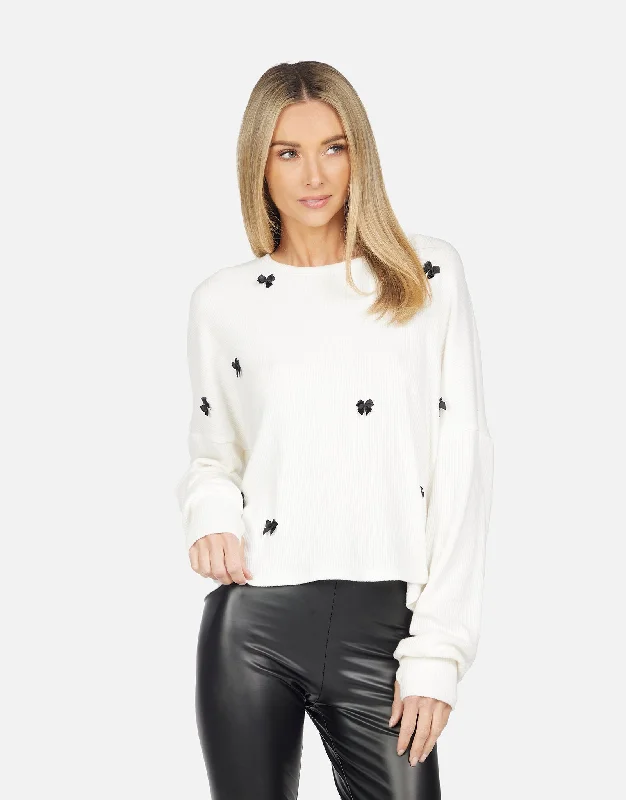 Melendez Bow Trim Pullover