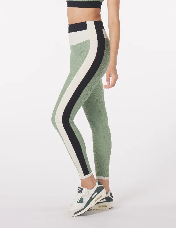 Directional Legging: Sage/Oatmilk Contrast