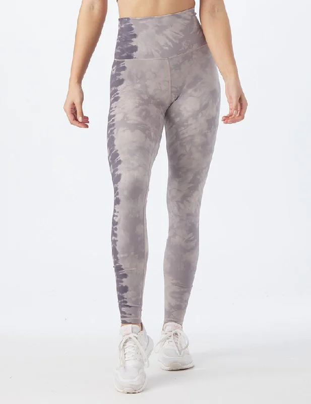 High Waist Pure Legging: Oatmilk/Mocha Tie-Dye