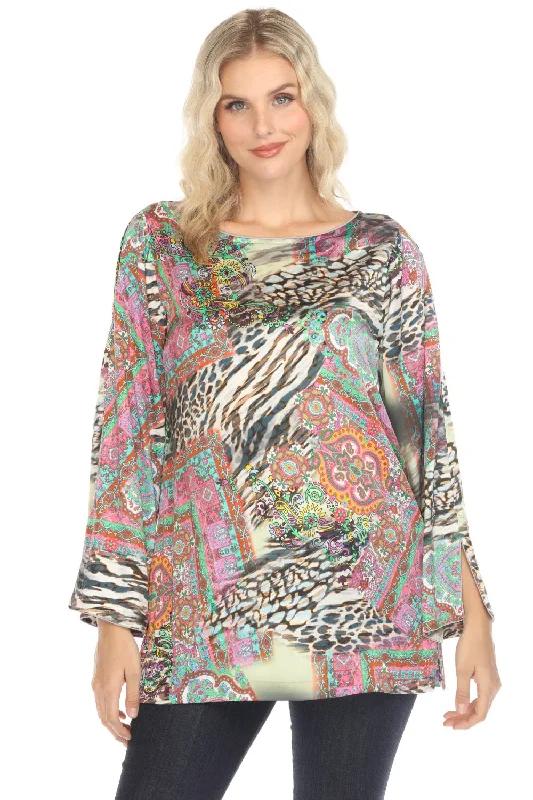 Johnny Was Kimi Paisley Tunic Top C23624BE