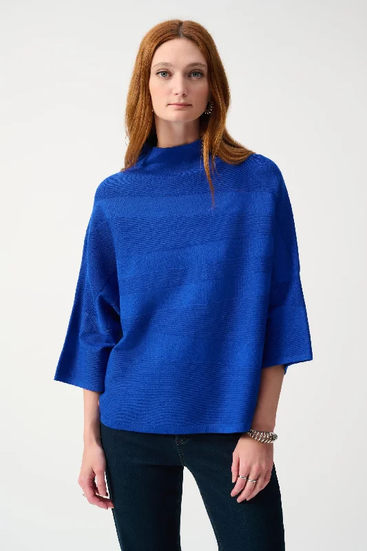 Joseph Ribkoff Mock Neck 3/4 Sleeve Boxy Sweater Top 243953