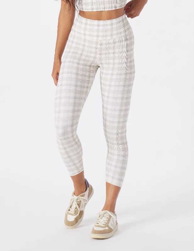 Sultry 7/8 Legging: Linen Madras Plaid