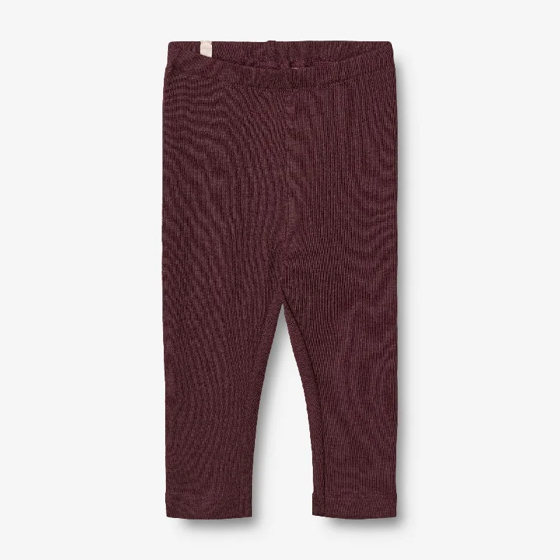 Wool Leggings | Baby - aubergine