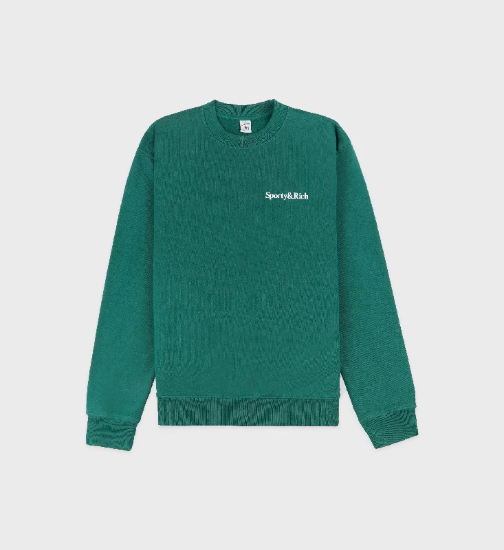 Health Is Wealth Crewneck - Alpine/White