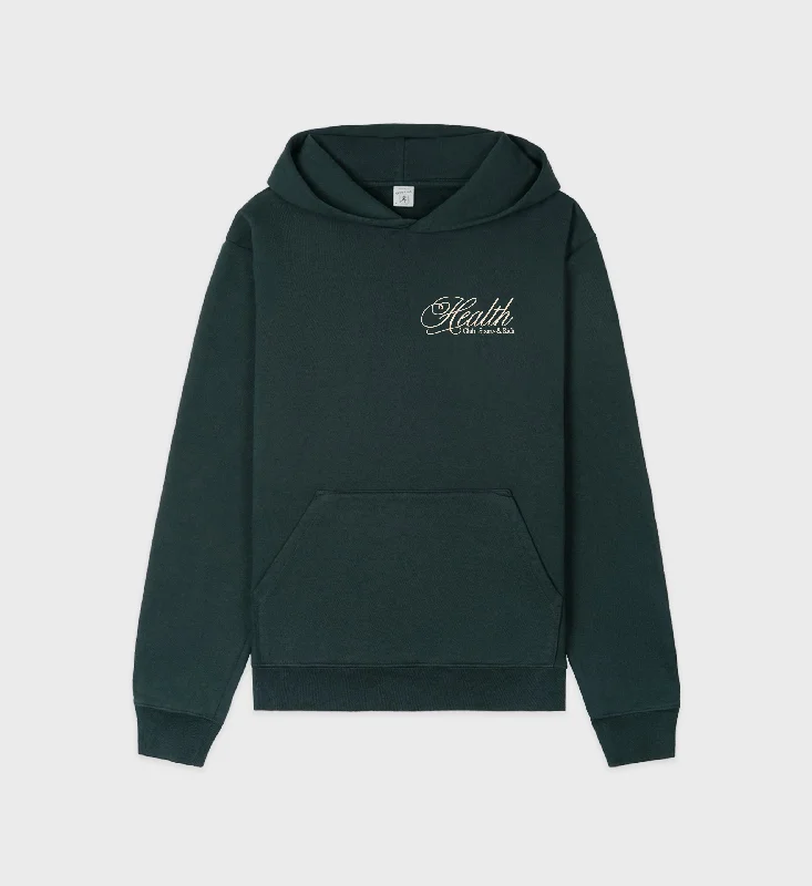 Health Script Hoodie - Forest/Cream