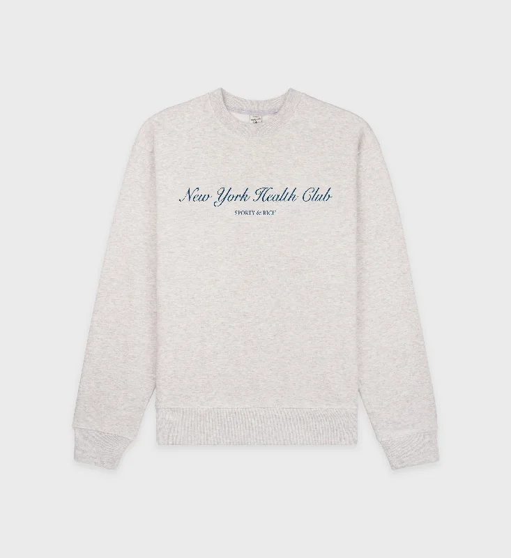 NY Health Club Crewneck - Heather Gray/Navy