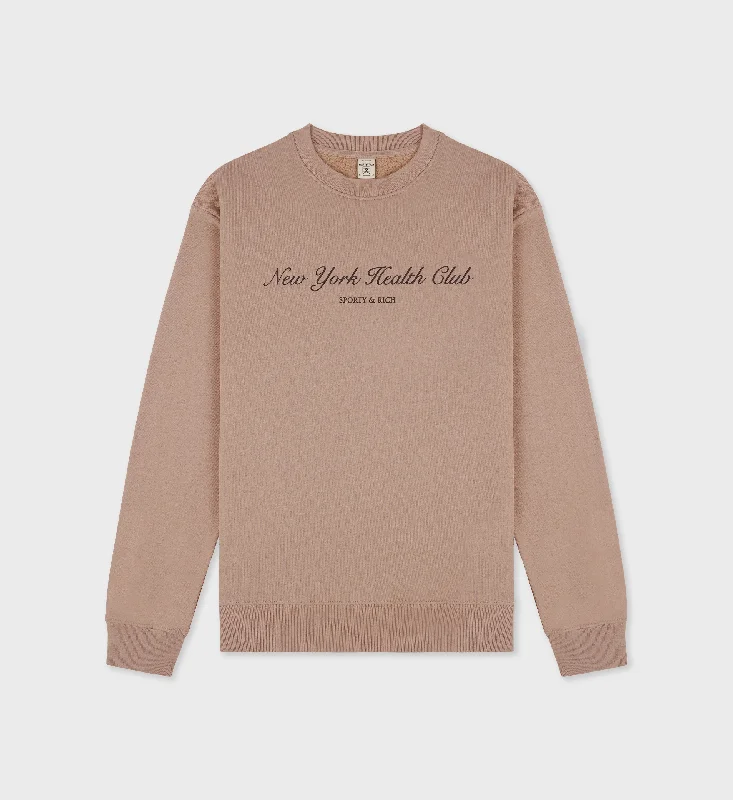 NY Health Club Crewneck - Mink/Faded Black