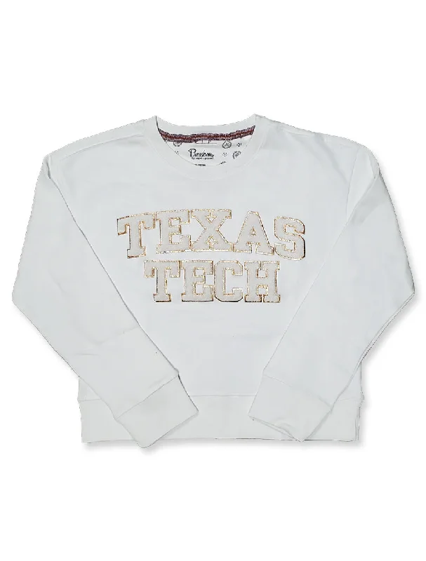 Press Box "Simply Chenille" Tonal White Crew Neck Fleece