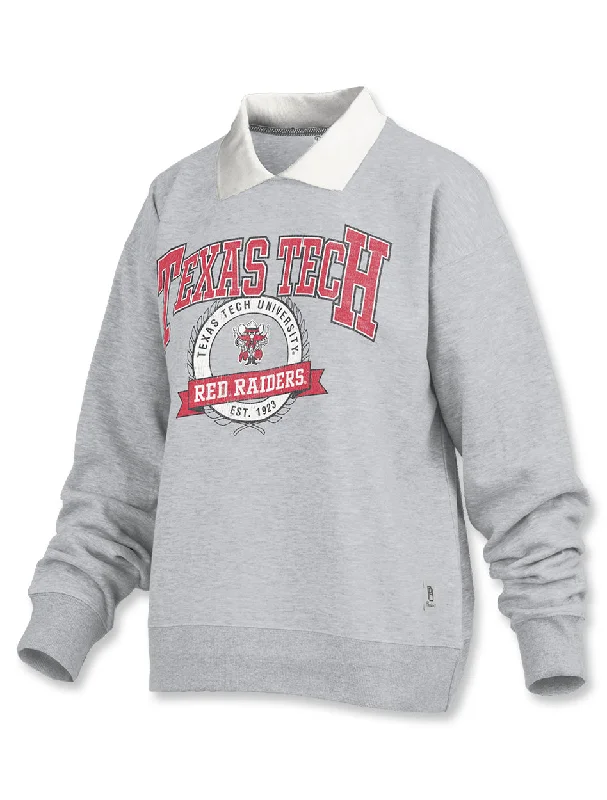 Pressbox Texas Tech "Campbell" Crew with Collar Pullover