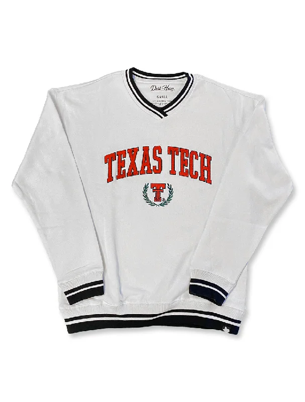 Texas Tech Dark Horse Chenille Wreath Varsity V-Neck Pullover