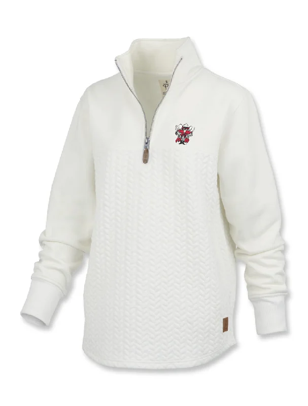 Texas Tech Press Box "Mia" Long Sleeve Mock 1/4 Zip Pieced Fleece