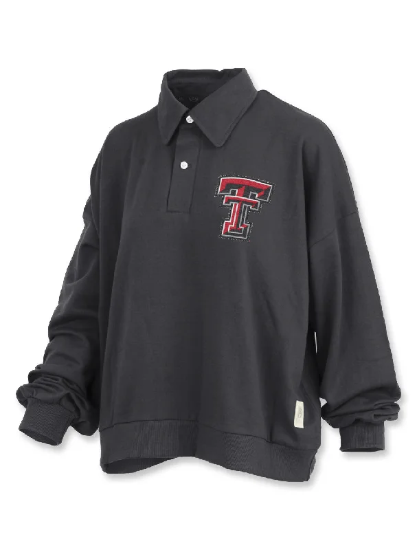 Texas Tech Pressbox "Martha" Collared Oversized Top