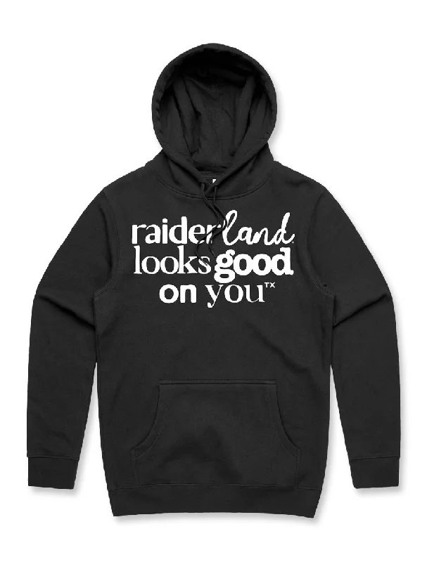 Texas Tech "Raiderland Looks Good On You" Puff Print Hood