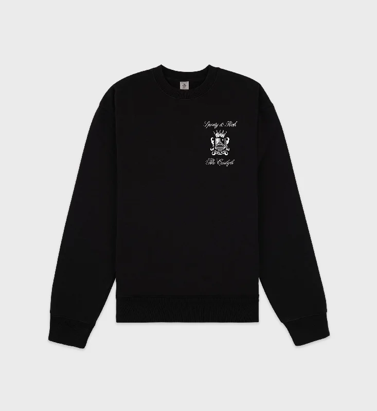 The Carlyle Crest Crewneck - Black/White